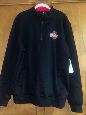 Men's Black Ohio State Buckeyes Tortugas Quarter-Zip Jacket Sz L NWT🔥